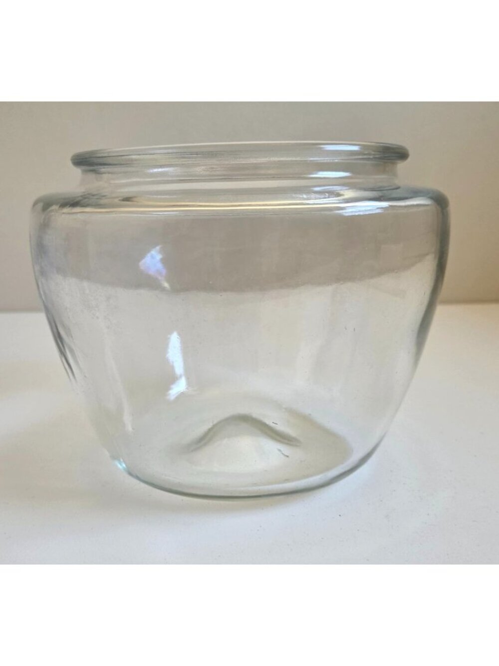Vintage Clear Glass Lantern Globe Shade With Kick-Up Replacement Restoration
